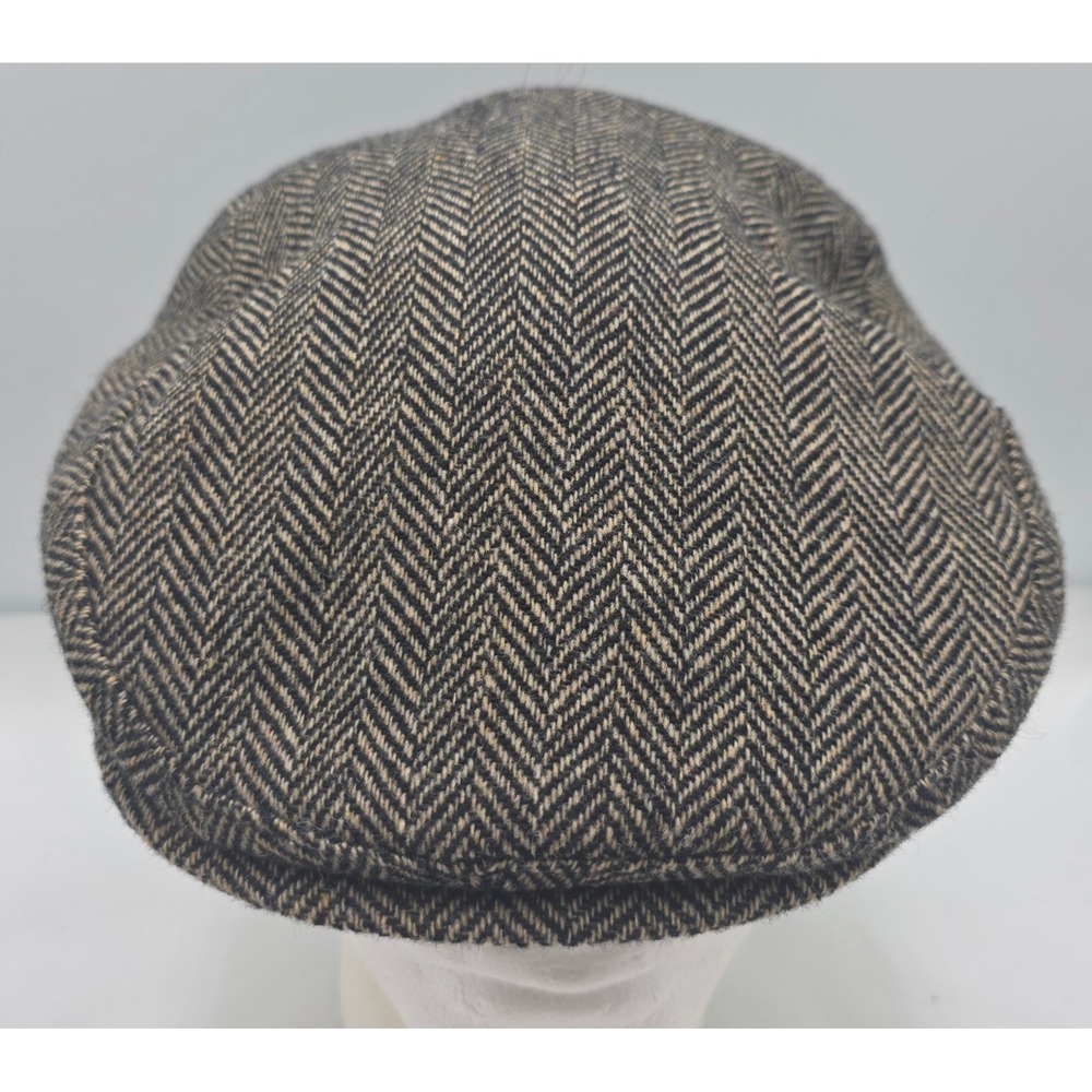 Vintage Country Gentleman Flat Cap Medium 58cm Herringbone Driving Ivy Hat Snaps